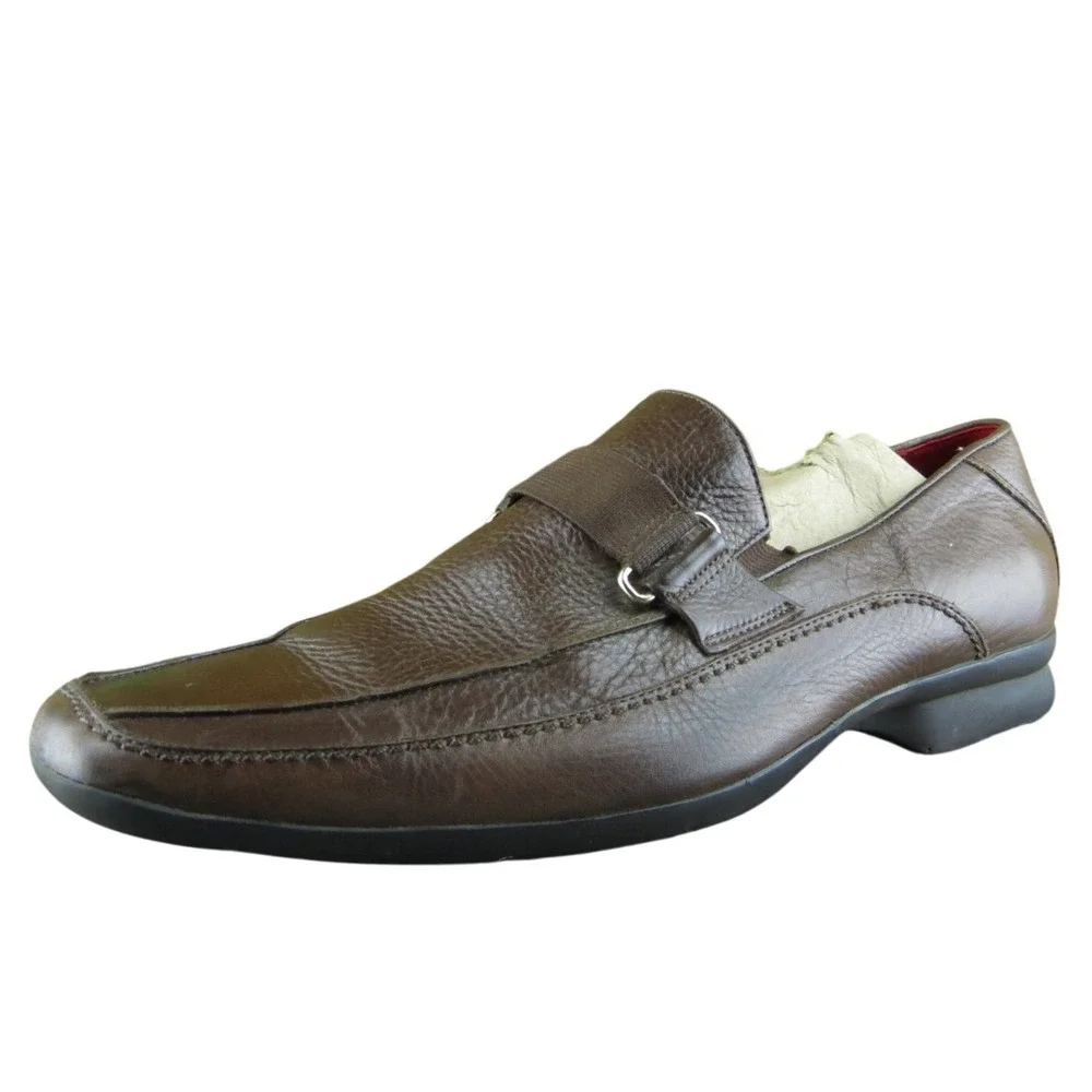 Sandro Republic Flint Men‎ Loafer Shoes Brown Leather Slip On Size 10 Medium